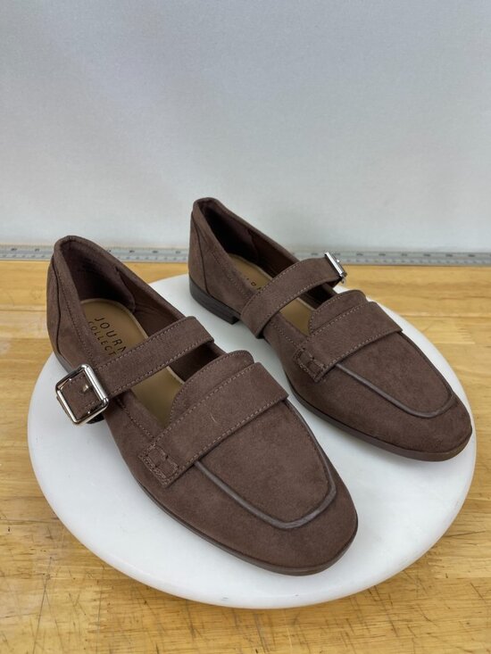 Journee Collection Shoes - Journee Collection Caspian Brown Suede Mary Jane Flats Womens 7.5